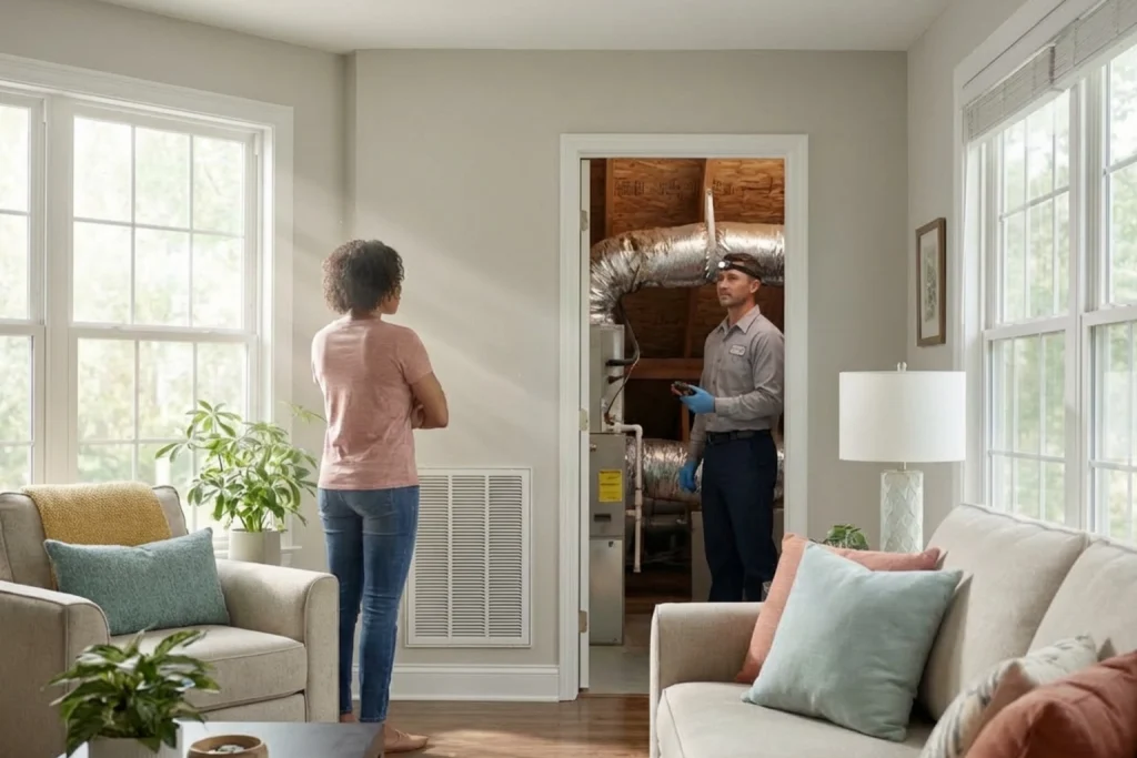 Ductwork inspection improving comfort and efficiency in Orlando home