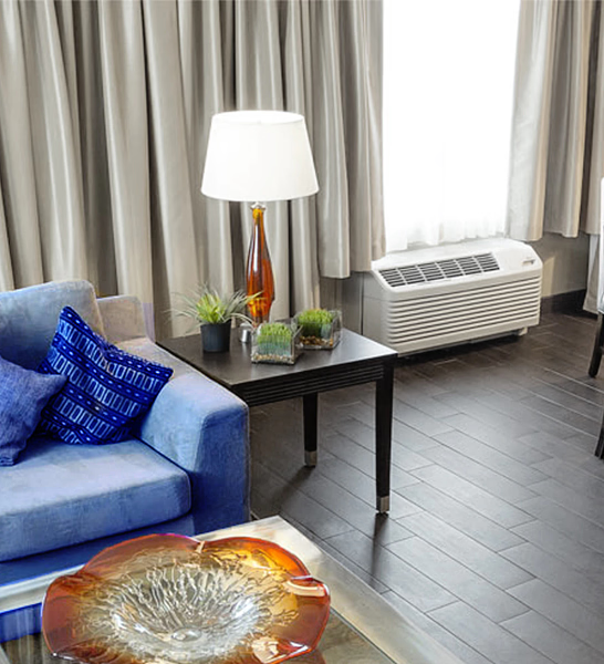 ac unit by sofa